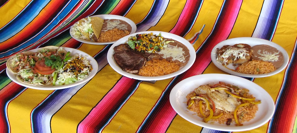 Mexican meals displayed